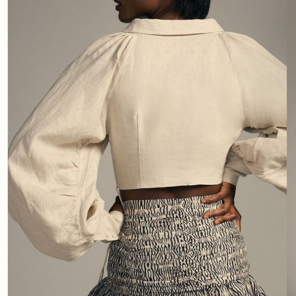 Joslin Phoebe Linen Top sz usa 6 - Picture 3 of 4